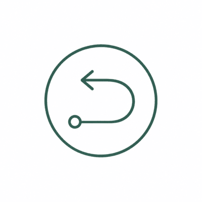 Icon of a circle containing a curved arrow pointing left, starting from a dot. Icon of a circle containing a curved arrow pointing left, starting from a dot.
